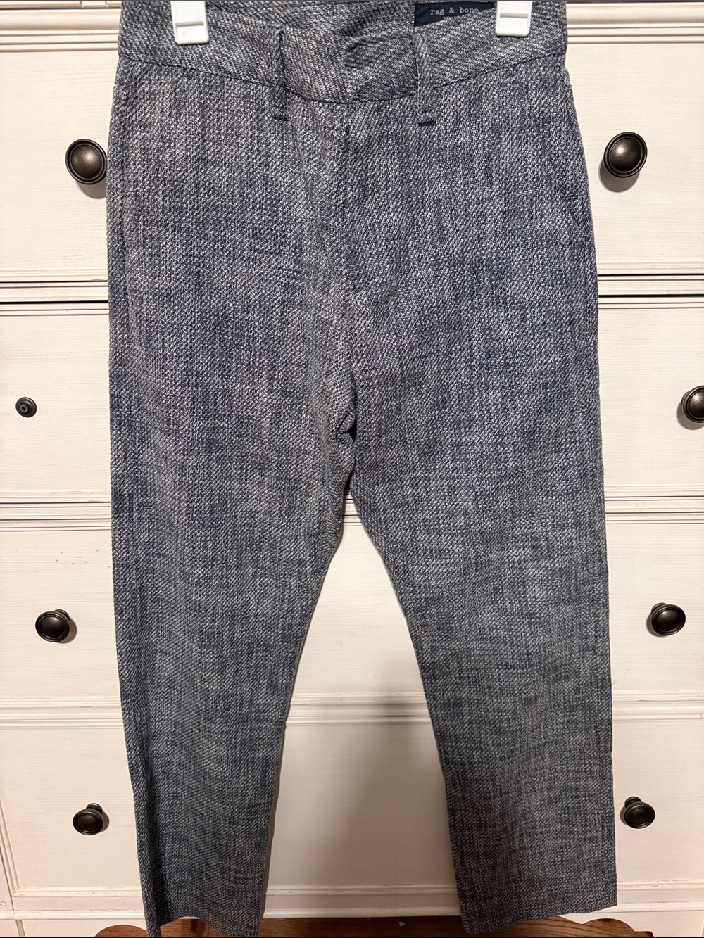 rag & bone Women’s Blue-Gray Textured Dress Pants